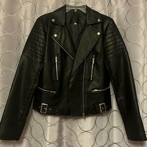 New faux leather black jacket